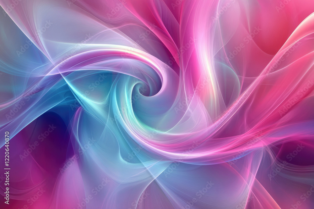 Aufkleber abstract swirling artwork with vibrant pink and blue hues, creating a mesmerizing and ethereal visua