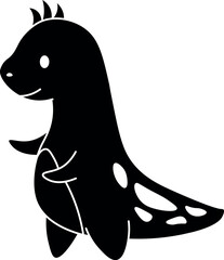 Cute cartoon dinosaur character vector illustration