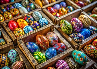 Colorful Eggs in Istanbul Market - March 2020 Stock Photo
