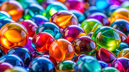 Colorful Laundry Detergent Pods Close-Up Macro Shot