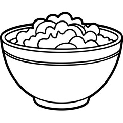 Elegant Salad Bowl Outline Illustration