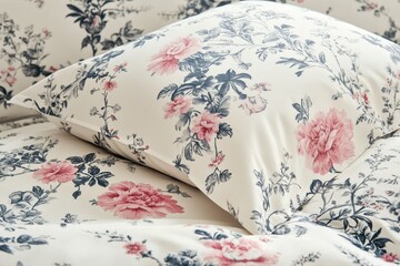 Toile De Jouy vintage floral pattern featuring delicate florals wildflowers and romantic motifs