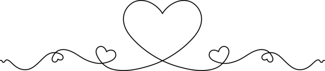 one line art heart vector illustration. line art, one continuous line, simple, hand drawn and sketch style. for icons, symbols, signs or logos. PNG