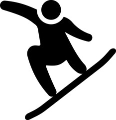 Snowboarding Glyph Icon