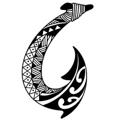 Hawaiian fish hook tattoo design.