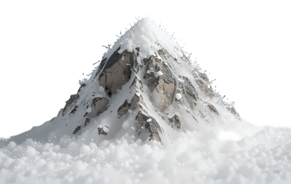 emoji snow-capped mountain on white