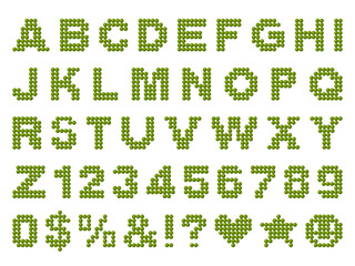 パール、文字、4黄緑