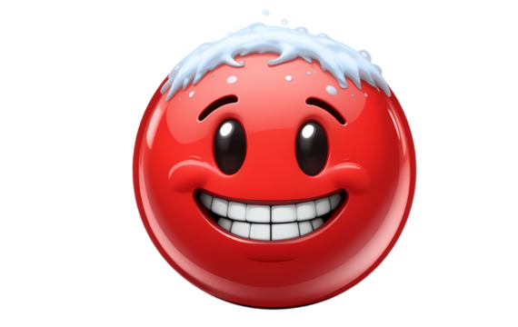 red emoji cold face clipart on white and transparent
