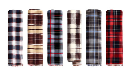 Set of checkered plaids, isolated on a white background