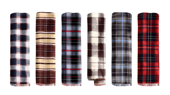 Set of checkered plaids, isolated on a white background