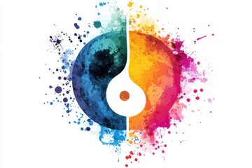 Yin Yang Mandala Vector Silhouette Design Isolated on White Background