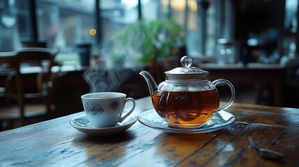 cup of tea on the table