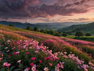 Fototapeta premium field of flowers