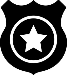 Justice Badge Glyph Icon