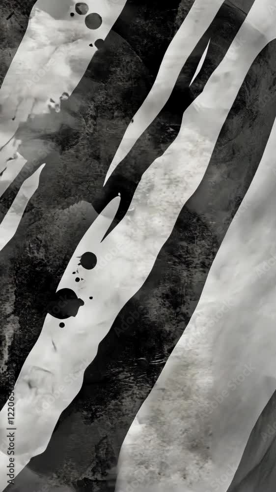 Aufkleber striking black and white abstract patterns reminiscent of zebra stripes in a textured design