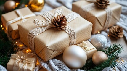 christmas still life with gifts