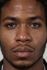 Obraz premium close-up onf ace of a black man, angry expression