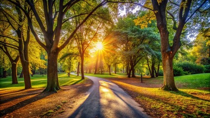 Naklejka premium Crossroads in the Park: A Choice of Paths - Documentary Photography