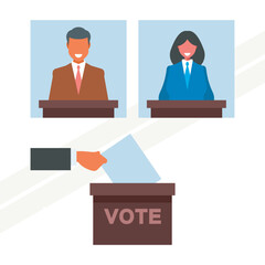 An illustration representing the concept of election symbolizing democracy and voting