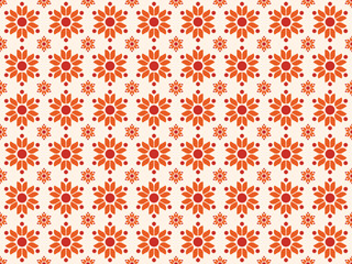 Flower Seamless Batik Pattern Vector Illustration Print