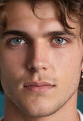 Fototapeta premium portrait of a man, close-up on face of a guy