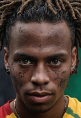 close-up on face of a african american man