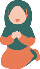 Muslim kid praying illustration