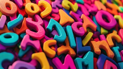 Fototapeta premium Colorful Alphabet Letters on Bright Background