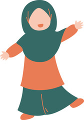 Happy kid in hijab illustration