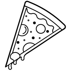 Geometric Pizza Slice Outline Design