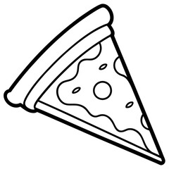 Geometric Pizza Slice Outline Design