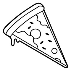 Geometric Pizza Slice Outline Design
