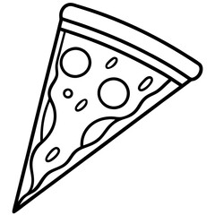 Geometric Pizza Slice Outline Design