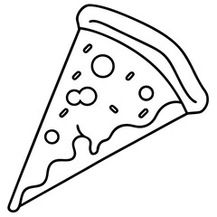 Geometric Pizza Slice Outline Design