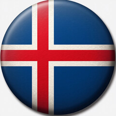 Obraz premium Iceland country flag button