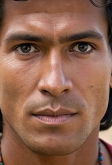 Fototapeta premium close up portrait of a man, peruvian guy