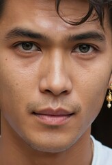 Fototapeta premium portrait of a smiling thai man, asian face