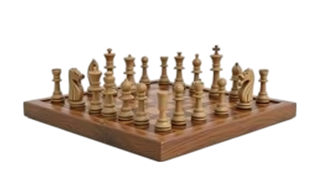 Wooden Chess Set Game on Board Strategy Game