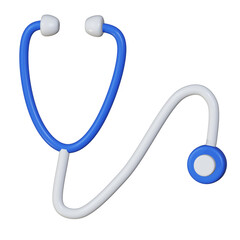 3D model of a stethoscope symbolizing healthcare and medicine