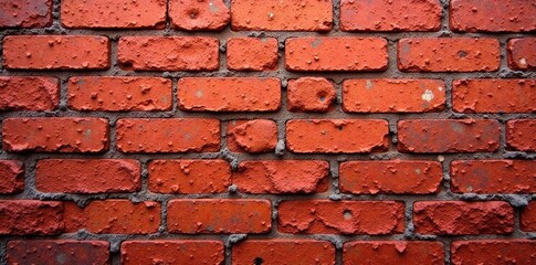 Fototapeta premium Weathered red brick wall texture, aged bricks , surface, stone, details