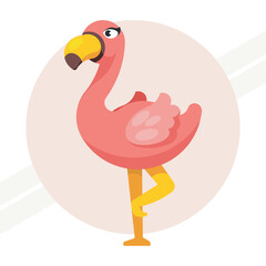 A cute flamingo representing beauty and elegance