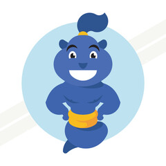 A cute genie character representing magic and wishes