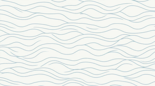 Flowing blue wavy lines create seamless, understated pattern on light background, evoking sense of calm and neutrality