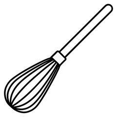 Hand-Drawn Whisk Line Art Vector