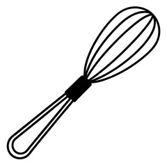Hand-Drawn Whisk Line Art Vector