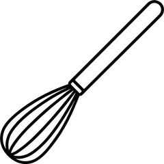 Hand-Drawn Whisk Line Art Vector