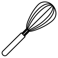 Hand-Drawn Whisk Line Art Vector