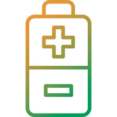 Obraz premium battery cell gradient line icon