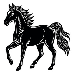 horse illustration  illustration silhouette on White Background 