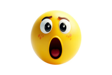 Fototapeta premium 3D Rendering shocked yellow emoji isolated on transparent background